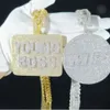 Jewelry Diamond Iced Out Initial Gold Charm Hip Hop Bling Custom Made 3D Vvs Moissanite Letter Pendant