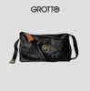 Grotto Musica personale Black Black Black Black Stone Small Fold Premium Feel grande capacità One Spalla Crossbody ogni tipo di moda