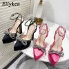 Pumps Eilyken Runway Style Brand High Heel Heel Pumps Fashion Butterflyknot Crystal Pointed Toe Platform Chunky Party Prom Shoes