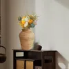 Vase Rattan Vase Flower Potヴィンテージスタイルテーブルセンターピースエルアレンジメントホームベッドルームファームハウス用
