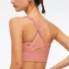 BRAS Cross Back Sport Bras für Frauen Yoga Unterwäsche Fitness Fitness Tanktop klassisch schockdes Yoga BH mit Brustpolster -Training Run Weste