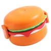 Servis Hamburger Lunch Box Portable Container rostfritt stålbehållare Lids Lagring av camping Hållare Child Child