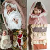 Dekens focusnorm 2 van de geboren babymeisjes die Swaddle Wrap kwikten Slaapzak hoed outfits set ontvangen