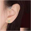 Stud Fashion Sliver Pear Cubic Zirconia Earrings For Women Crystal Earings Party Water Drop Studs Ear Girl Delivery Jewelry Dheyn