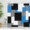 Shower Curtains Modern Geometric Simple Curtain Bathroom Polyester Fabric Hooks Machine Washable Toilet Decor