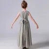 Dideyttawl Chiffon Pleated Flower Girl Dresses Sashes Kids Weddings Birthday Party Pageant Gowns Junior Bridesmaid Dress 240321