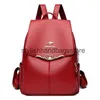 Backpack Style feminino novo zíper da moda simples e versátil de grande capacidade de grande capacidade atmosfera prática portátil para h240403 de saída