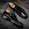 Shoes 2021 Classic Crocodile Pattern Business Flat Shoes Men Designer Formal Dress Leather Shoes Men's Loafers Christmas Party Shoes