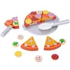 Cozinhas Jogue comida de madeira pretende brinquedos de pizza comida para cozinhar utensílios de mesa de mesa para crianças brinquedos de cozinha tocar casa de brinquedo de brinquedo