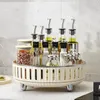 Kitchen Storage Turntable Organizer 360 Rotating Seasoning Rack Multifunction Pantry Cabinet For Cosmetics Household Accessories