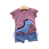 Set di abbigliamento melario bambini vestiti per ragazzi estate di moda per bambini fumetto dinosauro casual costumi 2 pezzi 1 4y 2104127026097 drom dhle4