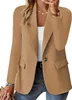 Herbst LongSleeved Solid Color Fashion Einfacher Allmatch Cardigan kleiner Anzug für Frauenkleidung 240318