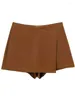 Shorts femminile Donne Fashion Solid Side Zipper Mini ASIMMETRI MINIME MINITÀ VINTAGE HIGH WHAST DEMMINILE CHILE CHIE