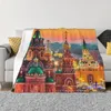 Coperte Russia Architettura paesaggistica coperta calda accogliente flanella anti-piund di tiro per la casa per la casa