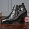 Chaussures décontractées de haute qualité travail pour hommes en cuir à double face Zipper en relief supérieur luxueux