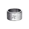 Bandringe chinesischer Stil Titanium Stahlgöttin Mantra Buddhist Transit Ring Rotary Amet Mode Schmuck für Männer Drop Lieferung DHV6E