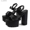Kleiderschuhe peep Zehenkloby Heels Plattform Sandalen für Frauen Summer Square Heel Mode Casual Back Gurt Elegant H240403