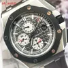 Regarder de poignet AP personnalisé Royal Oak Offshore Series 26400io Titanium Black Ceramic Ring Mens Watch Automatic 44mm Single Watch