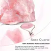 Massage Stones Rocks Natural Rose Quartz Jade Stone Roller Gua Sha Set Facial Body masajeador anticelulitico Face Lifting Beauty Facial Massage Tools 240403