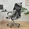 Couvre-chaise Couvre d'ordinateurs de bureau géométrique Couvre-housses imprimées florales avec protection de siège de jeu rotatif non glip