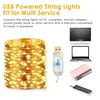 Cordes USB LED String Light 5m / 10m / 20m / 30m 8mode Remote Control Lights Fairy Garlands Marriage de Mariage de Noël Lampes de décoration de vacances