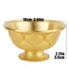 Decorative Figurines Engraving Pure Copper Drinking Bowl Brass Auspicious Tibetan Holy Water Cup Buddhist Home's Gift Collection