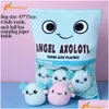 Cuscini di peluche cuscini p sei palline blu rosa Axolotl borse cartone animato t animale squishy minlls cuscino da cuscino per alimentari snack snack pie peluche gi dht6h