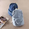 Borse Ragazzi Ragazze Borsa da scuola unisex in denim vintage lavato Zaino da viaggio abbinato