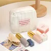 Takı Torbaları Taşınabilir Çok Katmanlı Küçük Kozmetik Çanta Kadın Kızlar Sevimli Beyaz Seyahat Depolama Sıhhi Peçete Mini Ruj Çantaları