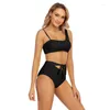 Kvinnors badkläder Kvinnor Push Up Swimsuit Two Piece Bikinis Set Sexig Summer Plus Size Bading Suit Beachwear Tankini Swimming Suits-XL