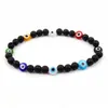 Pulseras de encanto Colorf Devils Oye Bracelet Men 2023 Moda Ancho simple 6 mm Bead mate para joyería PSERA PSERA Hombre Drop entrega dhjma