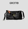 Grotto Kişisel Müzik Cinsiyetsiz Siyah Taş Çantalar Küçük Katlamalı Premium Büyük Kapasiteli Bir Omuz Crossbody High Citity