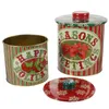 Storage Bottles 2 Pcs Tinplate Candy Jar Cookie Jars Christmas For Treats Supplies Containers Sugar Case