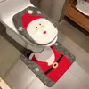 Toilet Seat Covers Festive Bathroom Decoration Snowman Faceless Old Man Cover Set Non-slip Mat For Christmas