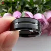 Bands Menband Fashion 6 mm 8 mm Black Tungsten Carbide Rague pour hommes Punk Punk Vintage Wedding Bijoux Mâles Gifts