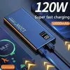 Power Cell Phone Banks 120W High Capacity Bank 50000mAh Fast Charging PowerBank Portable Battery Charger för iPhone Samsung Huawei 2445