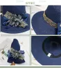 Wide Brim Hats Fashion Femmes Summer Sun's Sun Hat Bucket Beaut Beige Bowknot Fleurs Ruban Plat Top Paille Caps de plage Panama Cadeau