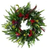 Decorative Flowers Realistic Artificial Wreath For SpringHigh Quality Lavender Daisy Garland Front Door Home Wildflower