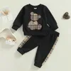 Ensembles de vêtements pour tout-petit bébé fille fille tombe d'automne à manches longues en peluche