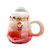 Muggar jul kaffemugg 500 ml med handtag och lock espresso latte festlig mjölkchokladjuice för julfamilj