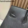 Echtes Leder BK Handtasche Designer Platinumbeutel mit BK25/30 Black 89 Original EPSOM PALM DRUCK Kuhledernähte Wachsfaden All Manuelle Frauenbeutel