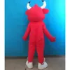 2024 Bull Mascot Red Costume Christmas Party Game Dress Come للجنسين مثيرة للاهتمام مثيرة للاهتمام