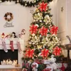 装飾的な花クリスマスキラキラ人工レッドゴールドフラワーホームフェイクディークリスマスツリーオーナメントガーランド年装飾ナビダッド