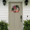 Fleurs décoratives Independence Day Stars Stars Stripe Farmhouse Farmhouse Outdoor Summer Memorial Front Door pour l'intérieur et utilisation