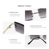 Lunettes de soleil Luxury Square Trendy Rimless Rectangle Cut Design Glasses For Women Men Style Summer Traveling Retro Shades UV400