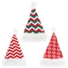 Party Decoration Christmas Hat Red Snowflake Stripes Adult Woolen Knitted Plush Big Ball Striped For Holiday Decor