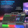 Keyboards Wired gaming keyboard with backlit RGB LED metal base phone holder 12 multimedia functions suitable for PC desktop gaming consolesL2404