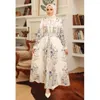 Etnische kleding Elegante moslim dames shirt jurk Morokan Kaftan lange mouw kalkoen Dubai print Abaya Islamitische Arabische jurk vestido -jurken Dhgcf