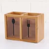 Kitchen Storage Cutlery Box Chopstick Holder Bamboo Utensil Organizer Drain Rack Household