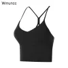 Bras WMUNCC Sports biancheria bianche da donna Croce del nastro da donna Bellissimo reggiseno sportivo raccolto shock con papa